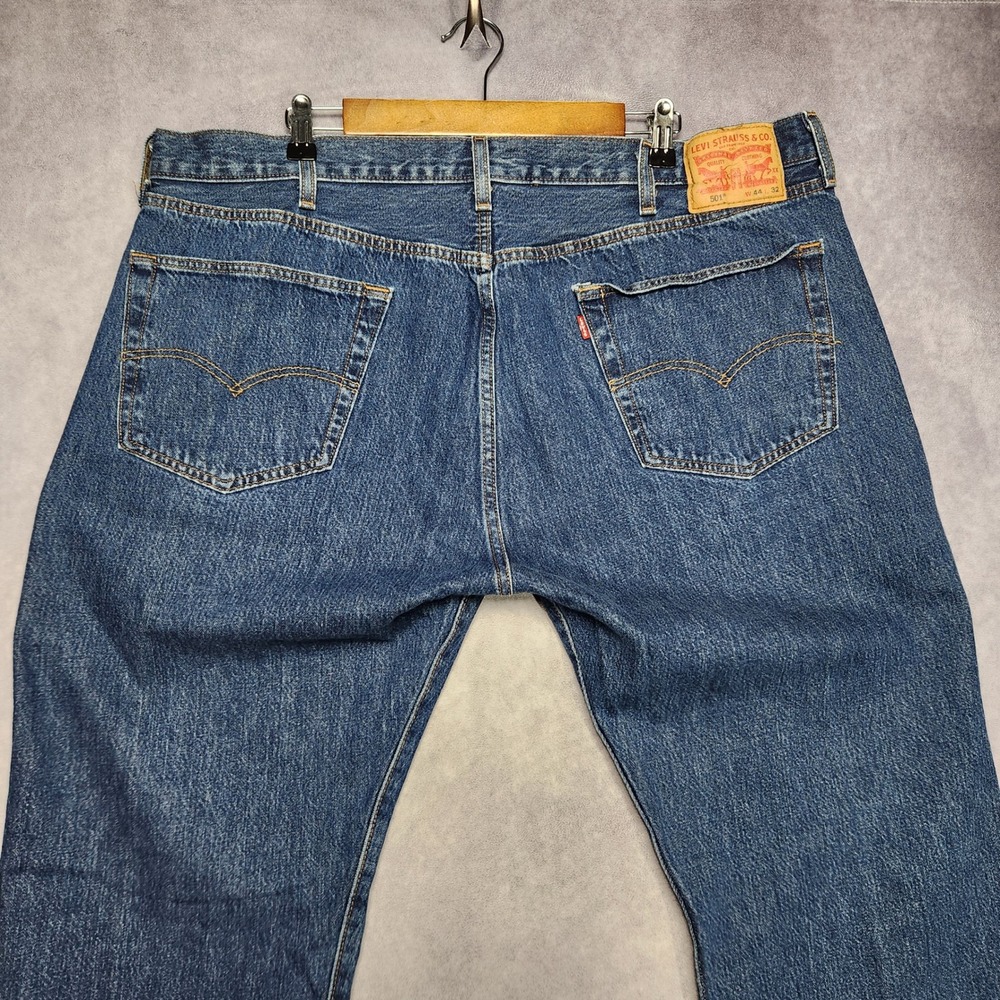 Levis 501 Original Jeans Mens 42x32‎ Blue Denim Button Fly 100 Cotton